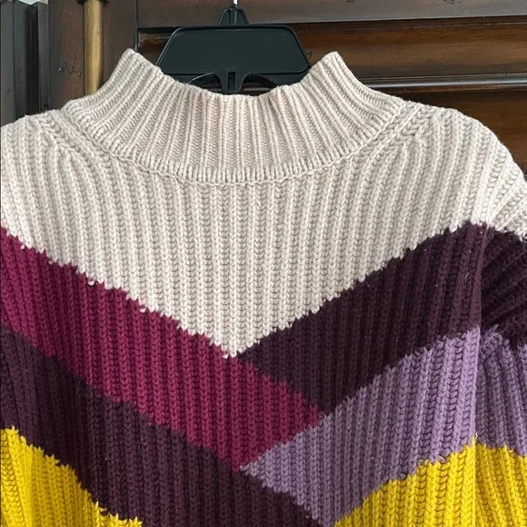 BA&SH Orlando Wool Blend Chunky Chevron Women's Sweater Small EUC RTR - Picture 3 of 9